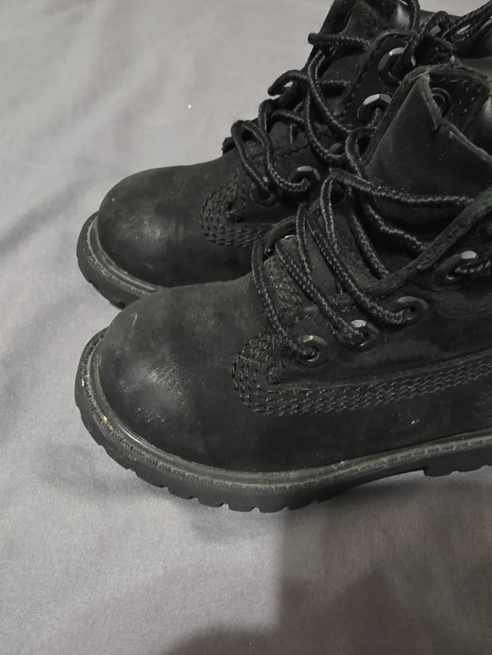 Timberland Kids Black Suede Lace-Up Ankle Boots
